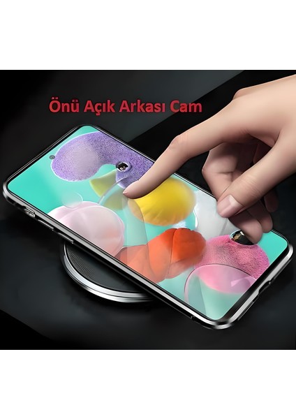 iPhone X/xs Uyumlu Kılıf Önü Açık Arkası Temperli Camlı Manyetik Adsorpsiyon Darbeye Dayanıklı Kapak