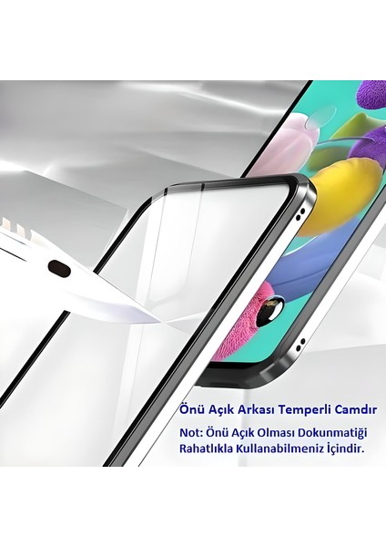 iPhone X/xs Uyumlu Kılıf Önü Açık Arkası Temperli Camlı Manyetik Adsorpsiyon Darbeye Dayanıklı Kapak