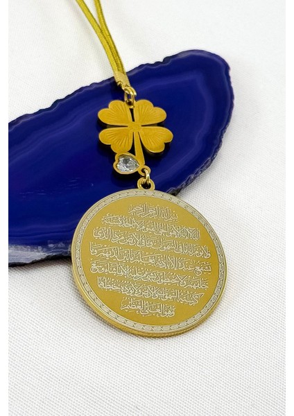 Dört Yapraklı Şans Yoncası Taşlı Ayetel Kürsi Felak Nas Ihlas Komple Paslanmaz Çelik Araba Ayna Süsü indirimleri