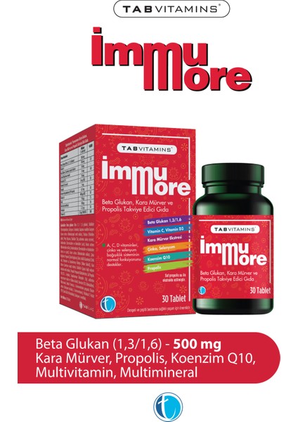 Immumore – Beta Glukan, Kara Mürver & Propolis Takviye Edici Gıda