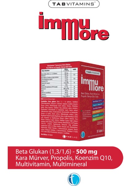 Immumore – Beta Glukan, Kara Mürver & Propolis Takviye Edici Gıda