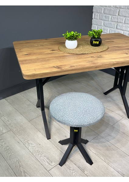 Hey Tabure Puf Makyaj Masası Sandalyesi Metal Sandalye Tekli Çap 39 x Yükseklik 51 cm
