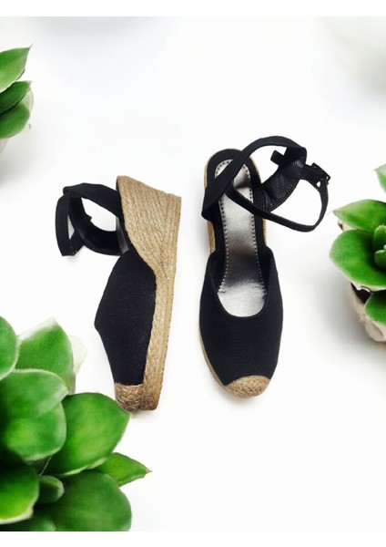 Dolgu Topuk Arkası Açık Hasırlı Keten Sandalet fiyatları