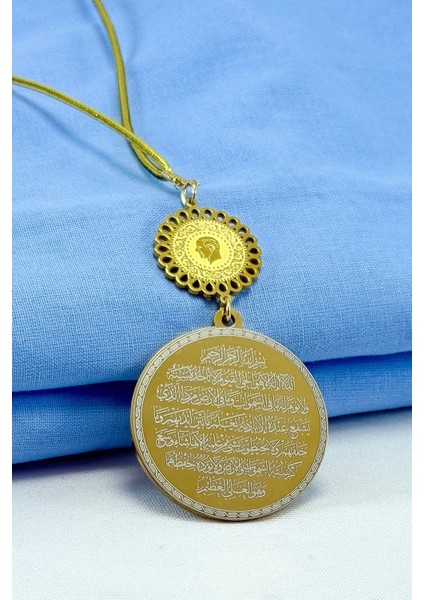 M. Kemal Atatürk Plakalı Komple Paslanmaz Çelik Ayetel Kürsi Felak Nas Ihlas Araba Dikiz Ayna Süsü fırsatları