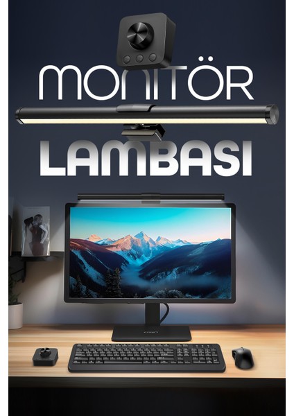 Monitör Lambası Kumandalı Light Pro Series USB Kademeli Parlaklık Renk Ayarlı Masa Pc Ekran Işığı