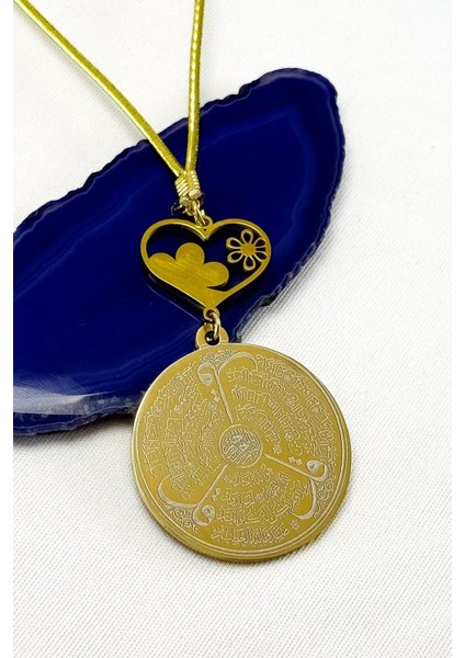 Sedefli Kalp Çiçek Detaylı Komple Paslanmaz Çelik Ayetel Kürsi Felak Nas Ihlas Araba Dikiz Ayna Süsü indirimleri