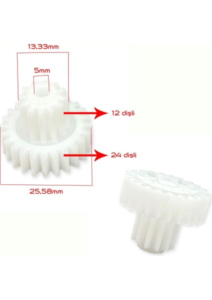 Blender Hazne Kapağı Orta Aktarma Dişlisi (Çift Dişli) - Arzum Blendart, Karaca, Arçelik K1261, Homend Uyumlu fiyatları
