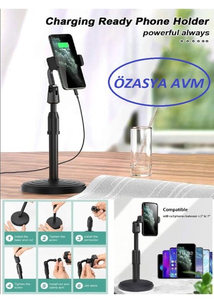 Yükseklik Ayarlı Akrobat Masaüstü Telefon ve Tablet Tutucu, Pratik ve Kullanışlı