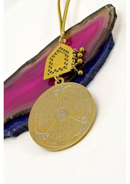 Parlak Taşlı Salkım Toplu Ayetel Kürsi Felak Nas Ihlas Komple Paslanmaz Çelik Araba Dikiz Ayna Süsü fırsatları