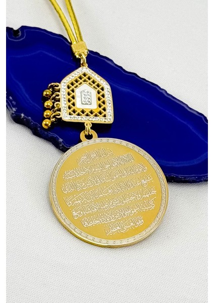 Parlak Taşlı Salkım Toplu Ayetel Kürsi Felak Nas Ihlas Komple Paslanmaz Çelik Araba Dikiz Ayna Süsü indirimleri