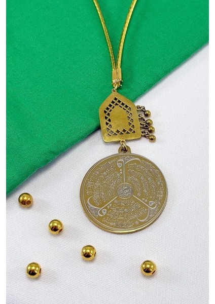 Parlak Taşlı Salkım Toplu Ayetel Kürsi Felak Nas Ihlas Komple Paslanmaz Çelik Araba Dikiz Ayna Süsü