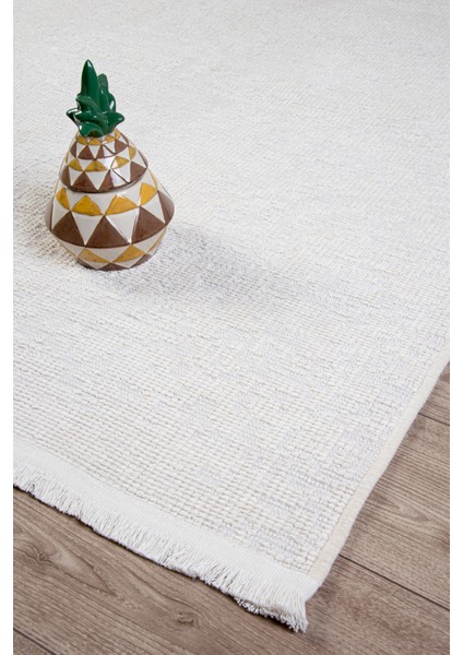 Lazer Beyaz Yumuşak Halı Salon Oturma Odası Pamuk ve Şönil Kaymaz Taban Yıkanabilir Kilim Çocuk Odası