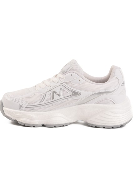 Beyaz Gri Fileli Unisex Spor Ayakkabı 182 G