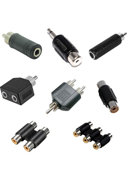 Rca Dişi Erkek 3.5mm Stereo Kulaklık Çevirici 8'li Set