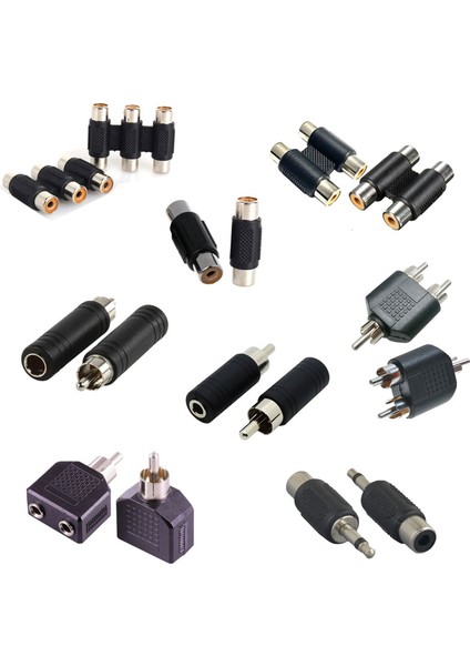 Rca Dişi Erkek 3.5mm Stereo Kulaklık Çevirici 8'li Set