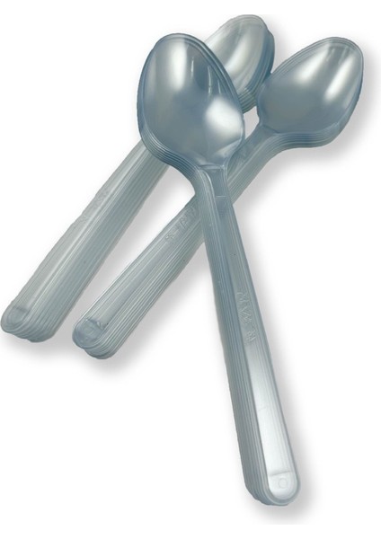 Sert Kalın Plastik Kaşık Lüks Şeffaf Kaşık