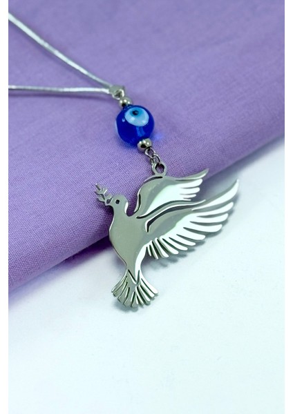 El Yapımı Lacivert Cam Nazar Boncuklu Çelik Dal Tutan Kuş Figürü Araba Dikiz Ayna Süsü fırsatları