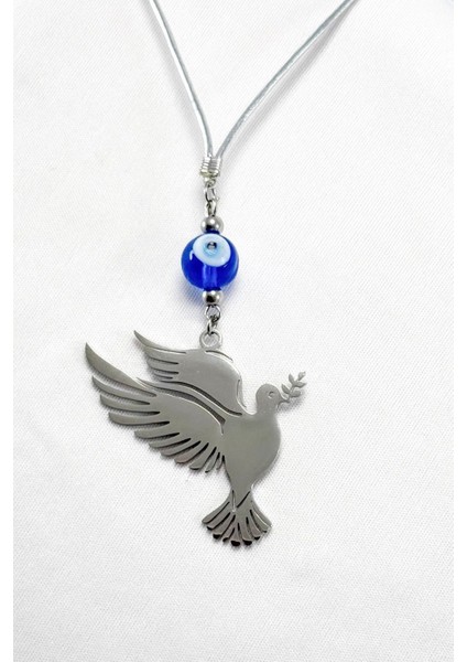 El Yapımı Lacivert Cam Nazar Boncuklu Çelik Dal Tutan Kuş Figürü Araba Dikiz Ayna Süsü indirimleri