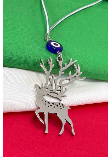 El Yapımı Yassı Cam Nazar Boncuklu Çelik Geyik Figürlü Araba Dikiz Ayna Süsü fiyatları