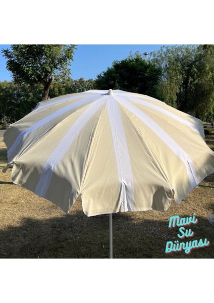 Plaj Deniz Balkon Şemsiyesi | Sentetik Kumaşlı Şemsiye | Bidonsuz| Eğilebilir |2 Metre Şemsiye