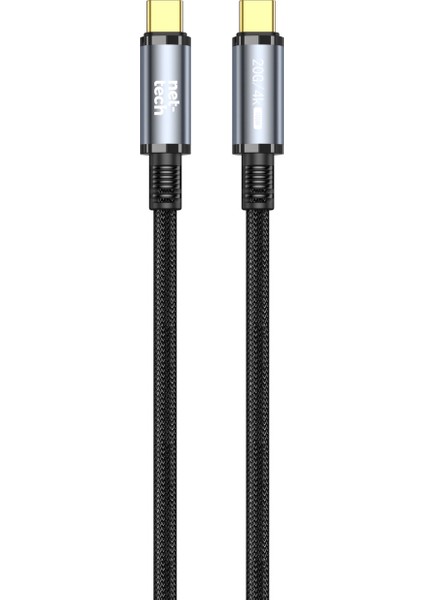 NT-DC49 Usb3.2 20GBPS Plastik 100 cm Type-C To Type-C Şarj ve Data Kablosu (Siyah)