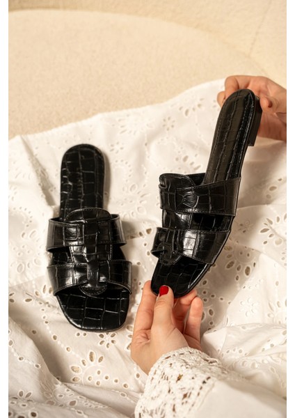 Toffy Kroko Deri Terlik