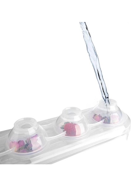 Silikon Tabanlı 4 Bölmeli Şeffaf Buz Kalıbı Yuvarlak Buzluk indirimleri