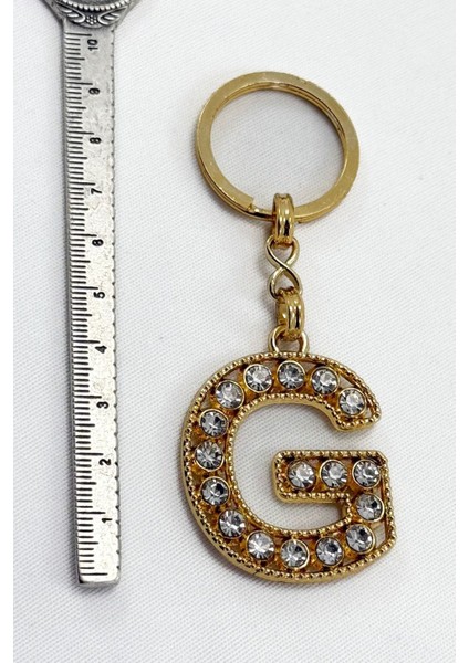 Gold Renkli Parlak Taşlı G Harfi Anahtarlık, Hediyelik Harfli Anahtarlık fırsatları