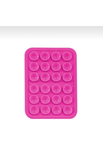 Pembe Silikon Vakumlu Cep Telefonu Tutucu, Kaymaz ve Güçlü Yapışkanlı Tasarım