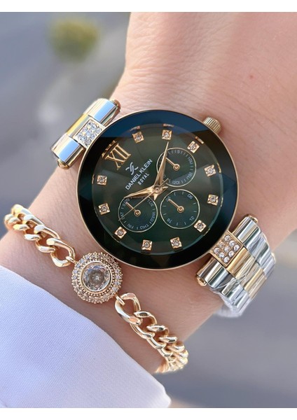 Çelik Kordon 30 mt Suya Dayanıklı Kadın Kol Saati+Bileklik BYN.10728.M4