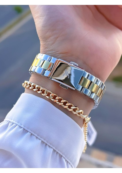 Çelik Kordon 30 mt Suya Dayanıklı Kadın Kol Saati+Bileklik BYN.10728.M4 modelleri