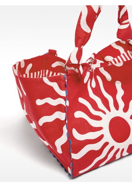 Desenli %100 Pamuk Shopper Çanta