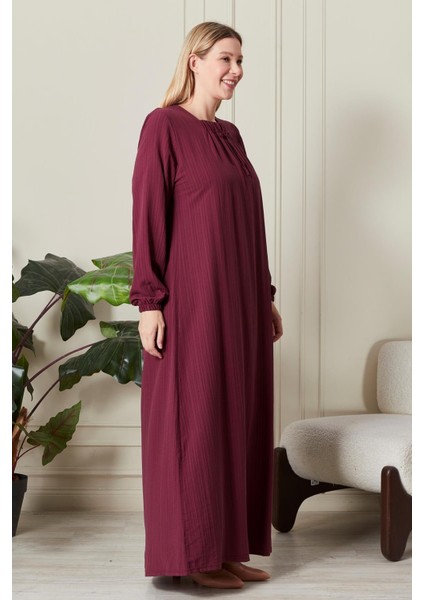 Kadın Büyük Beden Gofre Kumaş Kare Yaka Elbise fırsatları