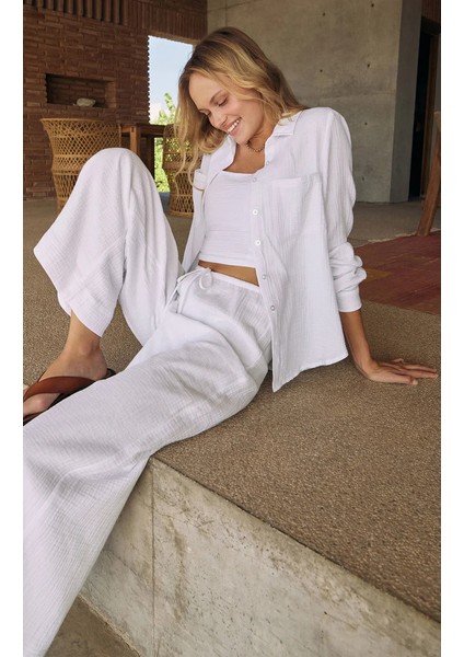 Pamuk Müslin Kadın Gömlek – %100 Organik 2 Kat Müslin Kumaş – Nefes Alabilen, Hafif ve Yumuşak Yapı – Plajda, Günlük Hayatta ve Tatilde Rahat Kullanım Için Uygun fiyatları