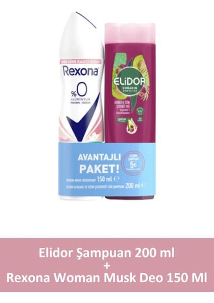 Rexona Woman Musk Deo 150 ml - Elidor Şampuan 200 ml