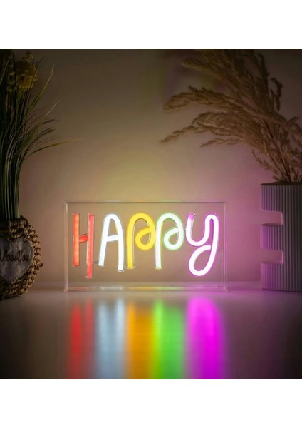 Happy Yazılı Neon LED Işık