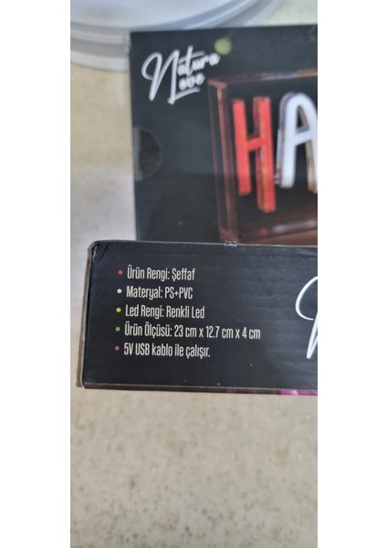 Happy Yazılı Neon LED Işık