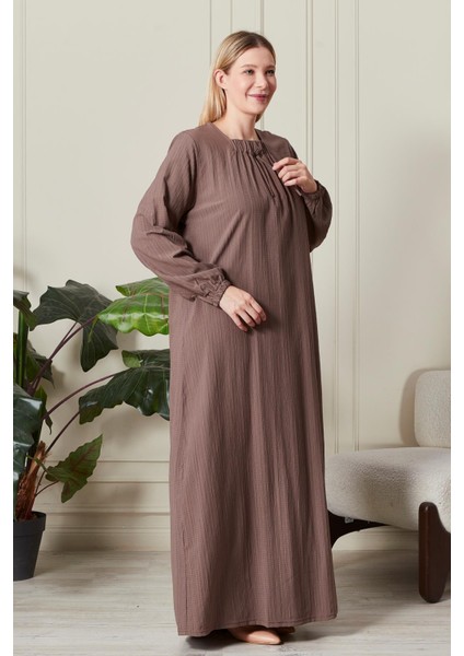 Kadın Büyük Beden Gofre Kumaş Kare Yaka Elbise fırsatları