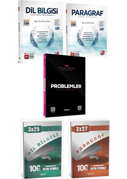 3D + Marka Tyt Paragraf Dil Bilgisi Soru + Problem Soru + Anla Kazan Deneme 5 Li Set fiyatları