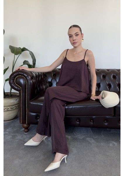 Askılı Bluzlu Premium Takım- Bordo modelleri