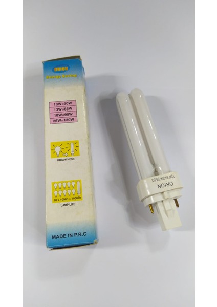 Orıon 13W 2 Pinli 6400K Beyaz Işık Plc Ampul G24D-1 Duy