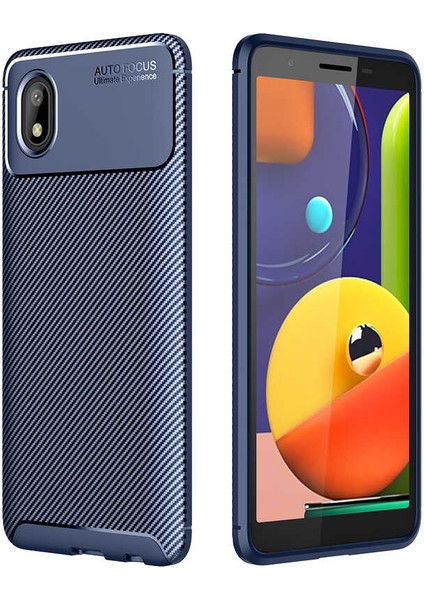 Galaxy A01 Core Kılıf Karbon Desneli Iz Yapmaz Slim Ince Esnek Negro Silikon Kapak