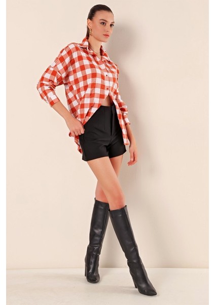 3900 Oversize Uzun Basic Gömlek - Taba fiyatları