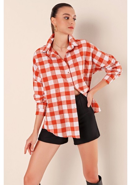 3900 Oversize Uzun Basic Gömlek - Taba fırsatları