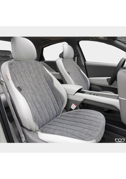 Tesla Model Y Keten Oto Koltuk Koruyucu Kılıf Cepli 2020-SONRASI Gri Juniper Uyumlu