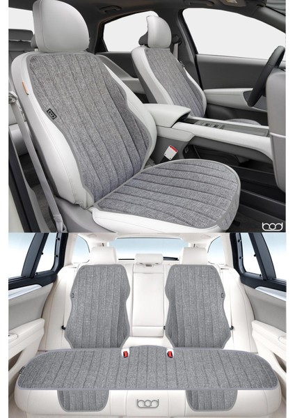 Tesla Model Y Keten Oto Koltuk Koruyucu Kılıf Cepli 2020-SONRASI Gri Juniper Uyumlu modelleri