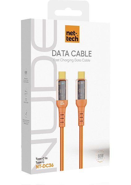 NT-DC36 60W Plastik 100 cm Type-C To Type-C Şarj ve Data Kablosu fiyatları