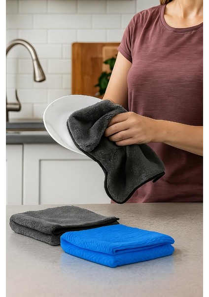 2 ‘li Mikrofiber Havlu, Mutfak Havlusu Kurulama Bezi,yüksek Su Emici, Araba Havlusu, Kurulama Bezi modelleri