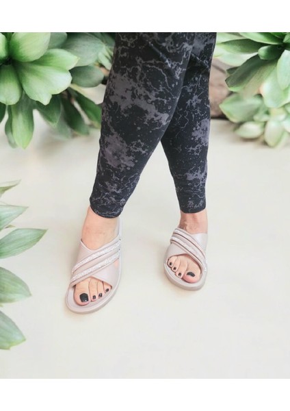 Parlak Taş Detaylı Eva Havuz,deniz,plaj Terliği modelleri