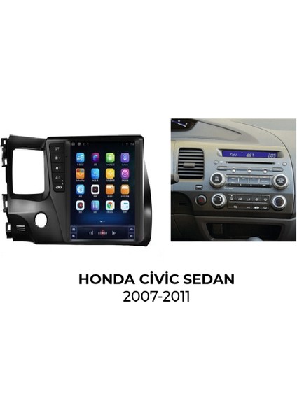 Honda Civic Fd6 Tesla 2006-2012 4gb Ram 32GB Hafıza 4 Çekirdek Carplay Kamera Android Multimedya